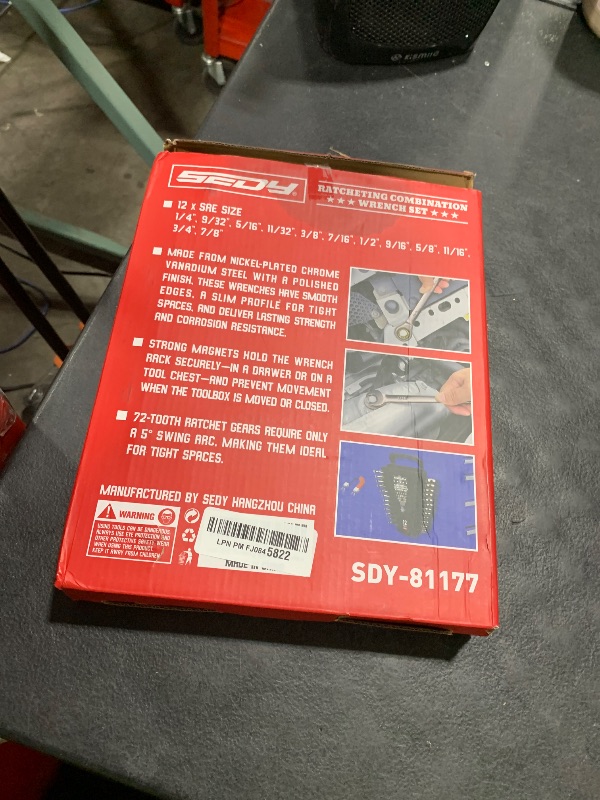 Photo 1 of **INCOMPLETE** Premium 12-Piece SAE Ratchet Wrenches Set with Magnetic Organizer 1/4"-7/8", 72-Tooth Ratcheting Wrench Set, Cr-V Steel Ratchet Combination Wrench Set for Automotive, Machine Repair