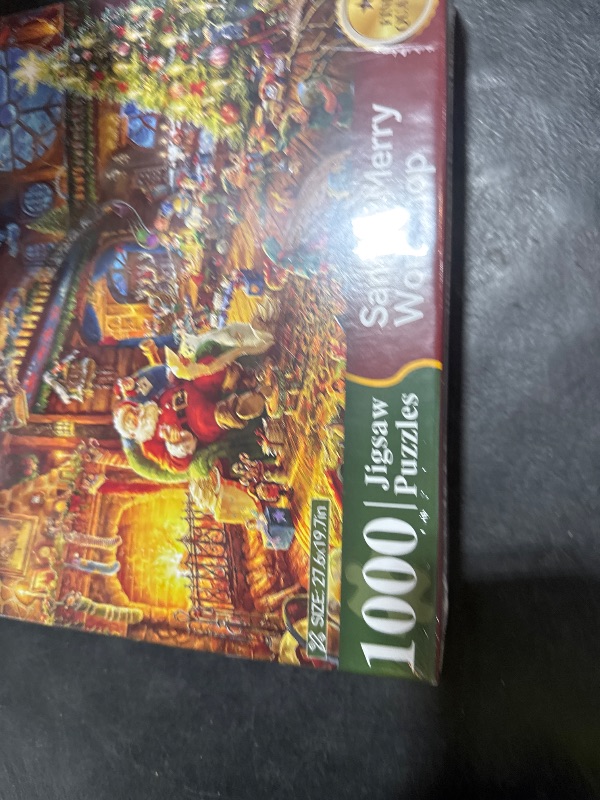Photo 1 of 1000 Piece Cardboard Jigsaw Puzzles, Beautiful Christmas Puzzle - Every Piece Unique, Softclick Technology for 27x20 Inch