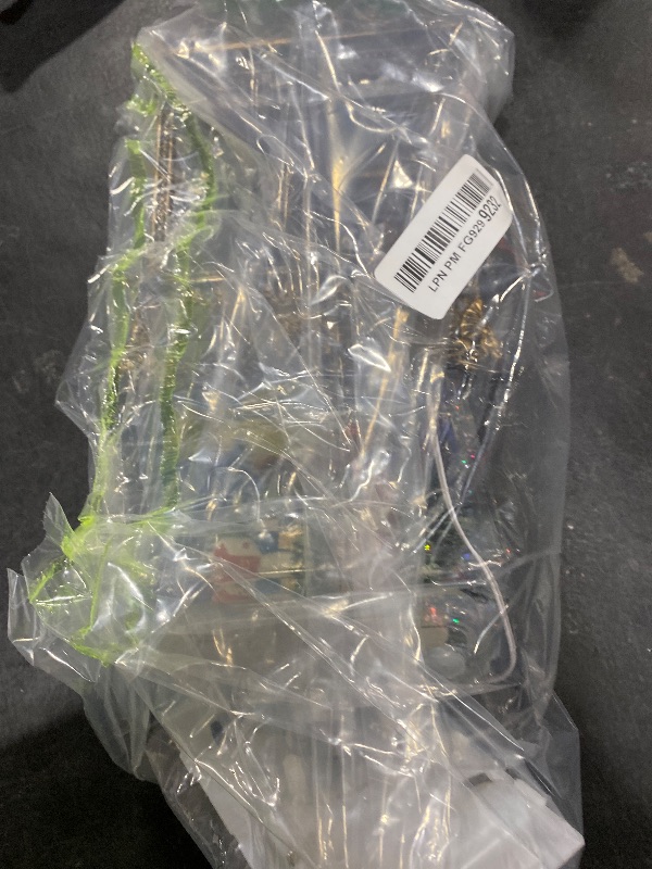 Photo 1 of Christmas Village Snow Globe Lighted Flying Santa Scene, Musical Snow Water Lantern Swirling Glittering Home Decoration and Gift, Battery Operated or USB Powered