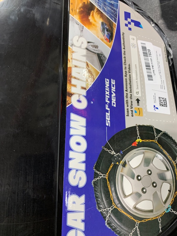 Photo 1 of Snow-Chains Auto Fixing 1 Min Quick Fit Easy Installation Tire-Chains, Portable Reusable Universal Emergency Tire Traction Chain for Passenger Car, Pickup Trucks and SUV - Set of 2 (HKN-160)