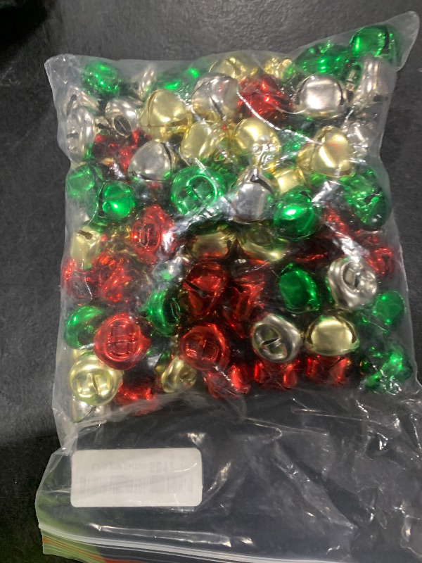 Photo 1 of 100pcs/1in Small Bells for Crafts Tiny Bells and Craft Bells in Bulk Small Jingle Bells for Crafting Christmas Halloween Decorations,4 Bright Colors Jingle Bell