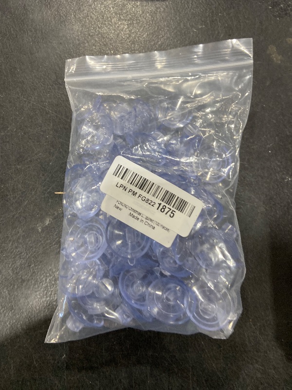 Photo 1 of FONUNO Christmas Light Suction Cups 1 1/5" Holiday Suction Cup Hooks Holder for Hanging Christmas Light String Decoration No Tools Required (100 Pieces)