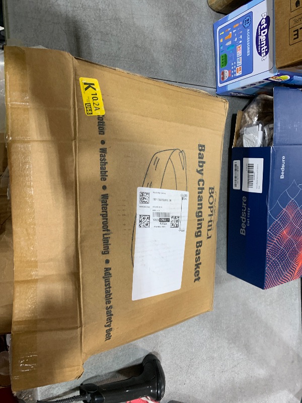 Photo 1 of BOPHILI Baby Changing Basket Foldable Baby Changing Pad and Waterpoof Cover, Premium Handmade Cotton Rope Reinforced Moses Baskets Changing Table Topper, Built-in Security Strap (Warm Brown)