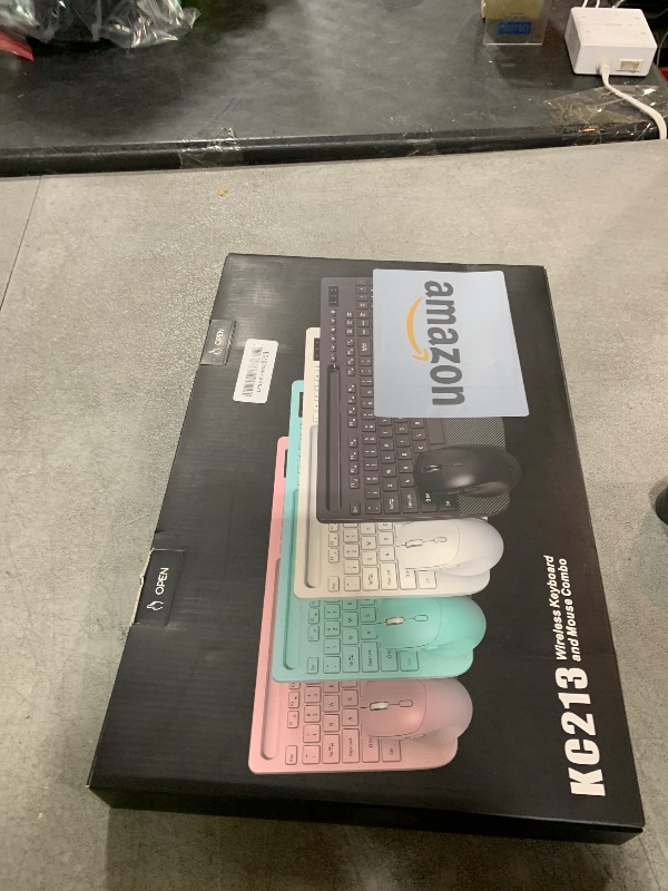 Photo 1 of Wireless Keyboard and Mouse Combo - Full-Sized Ergonomic Keyboard with Wrist Rest, Phone Holder, Sleep Mode, Silent 2.4GHz Cordless Keyboard Mouse Combo for Computer, Laptop, PC, Mac, Windows -Trueque