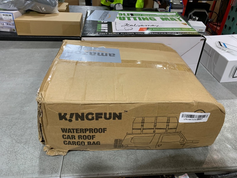 Photo 1 of Kingfun Car Rooftop Cargo Carrier – Waterproof 20 Cubic Feet Car Roof Bag Fit All Vehicles with/Without Roof Racks, Includes Anti-Slip Mat, 8 Reinforced Straps & 6 Door Hooks, Luggage Locks