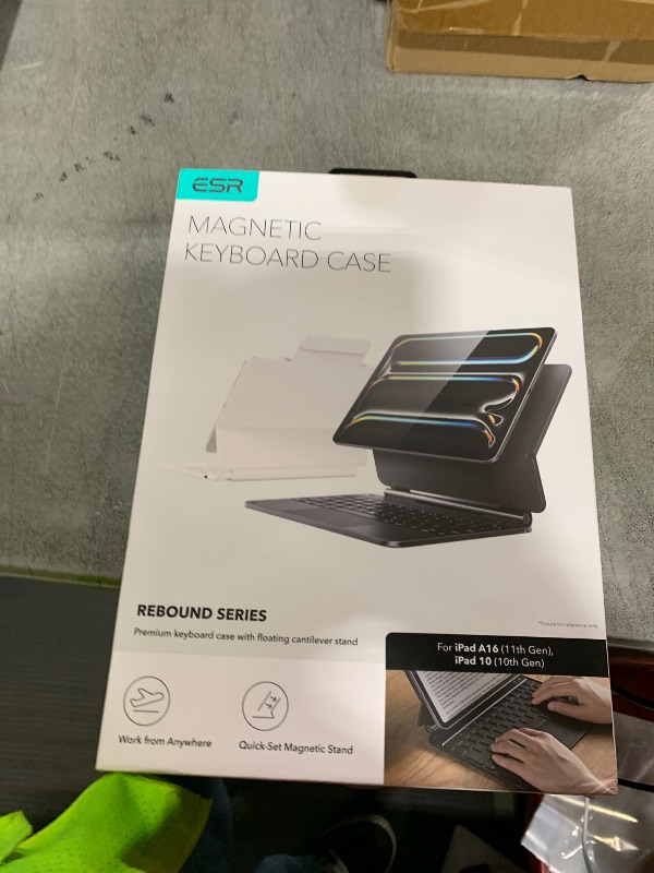 Photo 1 of ESR iPad 11th(A16, 2025)/10th Gen Case with Keyboard, Magic Keyboard for iPad 10.9", Case with Floating Cantilever Stand, Springy Backlit Keys, Multi-Touch Trackpad, Rebound Series, White