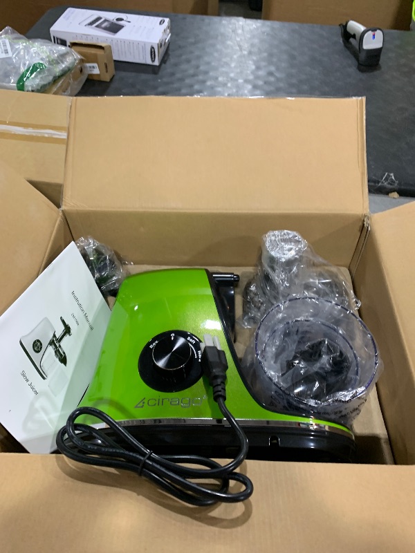 Photo 1 of CIRAGO Horizontal Cold Press Juicer, Two Speed ??Adjustments, Slow Masticating Juicer Extractor, Easy to Clean, Silent Motor, Suitable for Vegetables and Fruits, BPA Free (Green)