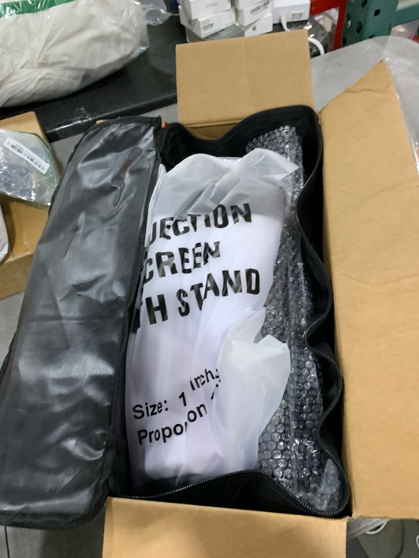 Photo 1 of TOWOND Projector Screen with Stand, 100 inch Outdoor Projector Screen Portable Indoor Projection Screen 16:9 4K Rear Front Movie Screen with Carry Bag for Home Backyard Theater