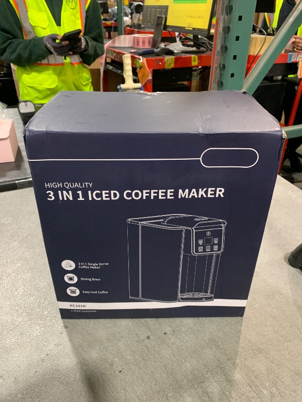 Photo 1 of KIDISLE Hot & Iced Coffee Maker with Bold Setting, Single Serve Coffee Maker for K Cup and Grounds, 6-14 Oz Brew Sizes, 50 Oz Removable Water Tank, One Cup Coffee Machine with Reusable Filter, Black