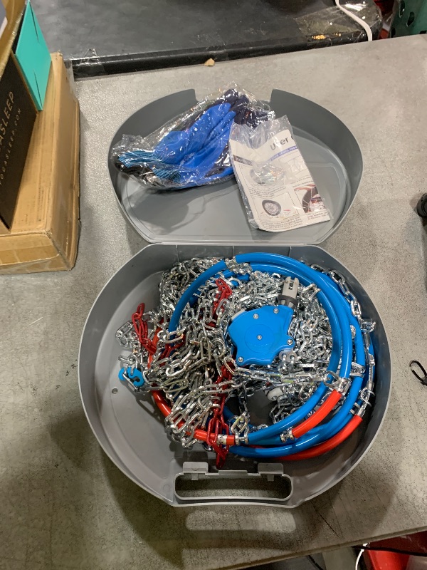 Photo 1 of Snow-Chains Auto Fixing 1 Min Quick Fit Easy Installation Tire-Chains, Christmas Gifts for Safety, Universal Emergency Tire Traction Chain for Passenger Car and SUV - Set of 2 (XM-140)