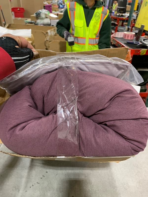 Photo 1 of Monbix Queen Comforter Set - 7 Pieces Cationic Dyeing Italian Plum Bed in a Bag Queen Bedding Sets with Comforter, Sheets, Pillowcases & Shams, Reversible Bedding Comforters Sets