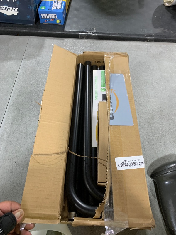 Photo 1 of Blackout Curtain Rod, Adjustable Extra Long Drapery Rod for Windows 66 to 184 Inches(5.5-15.3Ft), Wrap Around Heavy Duty Curtain Rods, French Return Room Darkening Curtain Rod, Matte Black