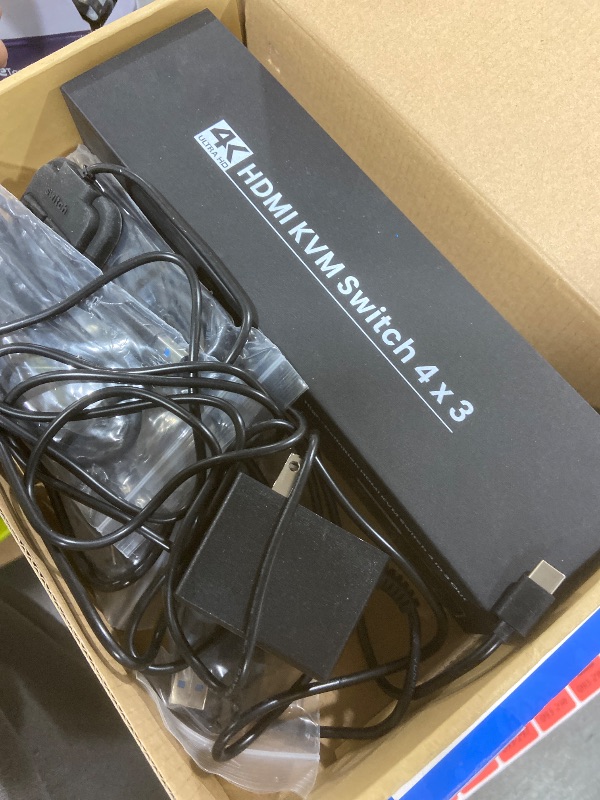 Photo 1 of USB 3.0 Three Monitor HDMI KVM Switch, 4K60Hz 4 Port HDMI KVM Switch 3 Monitors 4 Computers, 4 PC Share 1 Set of Keyboard, Mouse, 3 Monitors and 4 USB 3.0 Ports