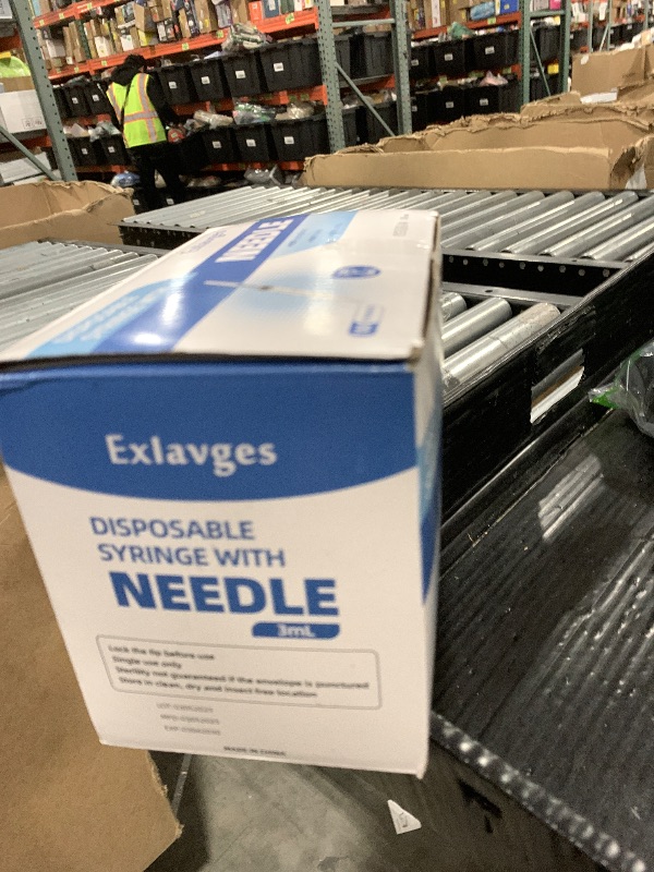 Photo 1 of 100 Pack Disposable 3ml/cc Lab Syringes with 23Ga 1 Inch Needle Luer Lock, Individually Sealed Packed