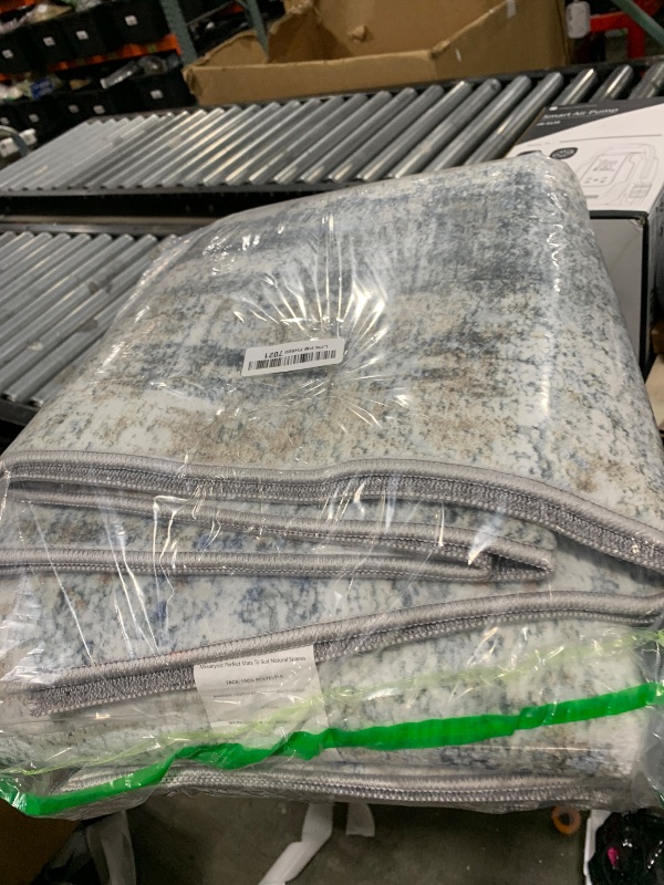 Photo 1 of 6x9 Area Rug for Living Room: Washable Abstract Soft Rugs Non Slip Modern Stain Resistant Low Pile Carpet for Dining Room Bedroom Nursery Office (Multi Blue, 6'x9')