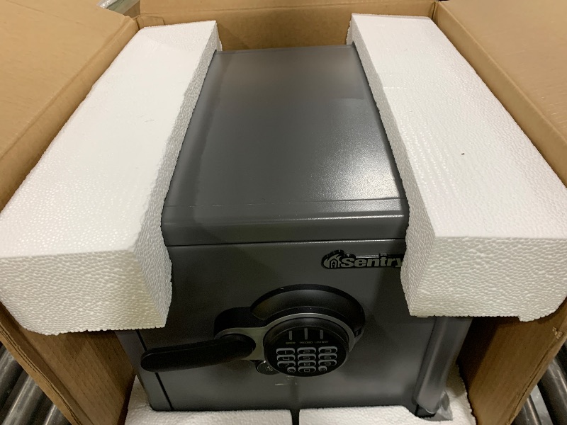 Photo 1 of SentrySafe Waterproof and Fireproof Alloy Steel Digital Safe Box for Home with Code Button Keypad, 1.23 Cubic Feet, 17.8 x 16.3 x 19.3 Inches (exterior), SFW123GDC