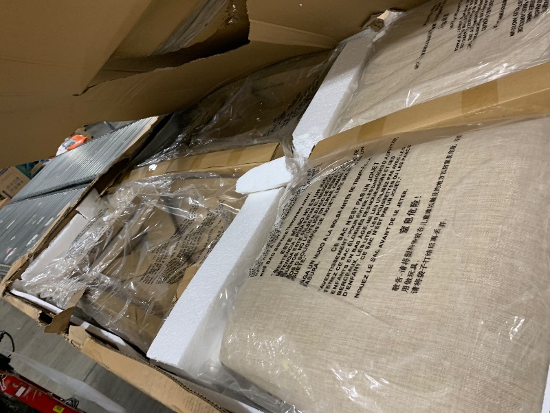 Photo 1 of Signature Design by Ashley Sanbriar Casual Dining Table and Upholstered Chairs with Nailhead Trim, Set of 7, Light Brown & Beige