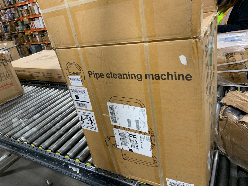 Photo 1 of 50FTx1/2 Inch Drain Cleaner Machine, Sewer Snake Electric Drain for 2" to 4" Pipes, Plumbing Snake Auger Cleaner with Wheels & 6 Cutter & Foot Switch for Sewer, Sink, Toilet, Bathroom and Shower