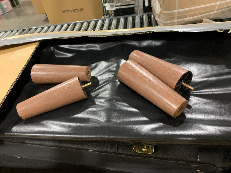 Photo 1 of GAOMON 83 Inches 3-Seater Leather Couch, Sofa Couc with Back Cushion, Waterproof, Wide Arm, Sturdy Support Feet, for Office, Living Room, Bedroom, Black