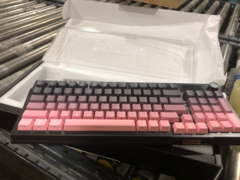 Photo 1 of RedThunder K95 Wireless Mechanical Keyboard,TFT Screen & Knob, Trip-Modes Connection, Gasket Custom Hot-Swap Keyboard, RGB Backlit, Pre-lubed Linear Switches, Side Printed PBT Keycaps, Gradient Pink