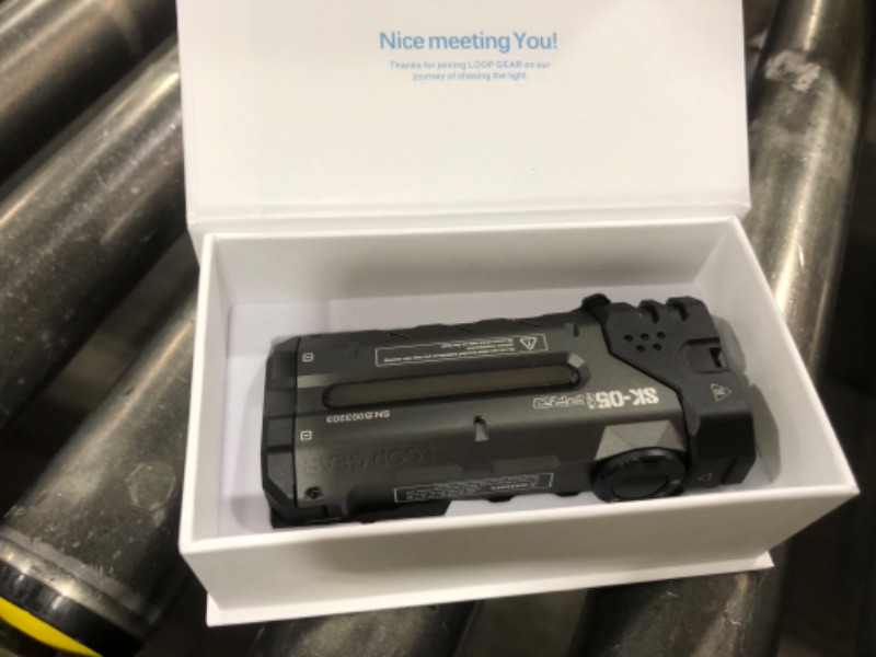 Photo 1 of LOOP GEAR SK05Pro Flat LED Flashlight with 8000mAh Power Bank,Sidelight Flashlight Combines Floodlight & Spotlight,4360 High Lumens,Rechargeable,Magnetic Tail,IP68 Perfect for Camping,Outdoor (Grey)