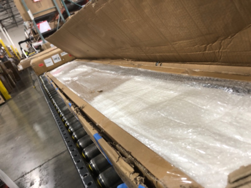 Photo 1 of ROYMELO 30x80 Inch Glass Sliding Barn Door Slab and 5.5ft Hardware Kit Included, 5 Frosted Glass, LVL Wood Panel Covered with White Water-Proof Scratch-Proof PVC Surface, Simple DIY Assembly