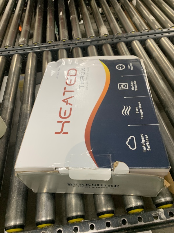 Photo 1 of **DOES NOT HEAT---SELLING FOR PARTS---**Berkshire Reversible Heated Throw - Jacquard Faux Fur & Silky Plush Electric Blanket with 4 Heat Settings & 4H Auto Shut-Off, Machine Washable (50" x 60", Sutton Place)