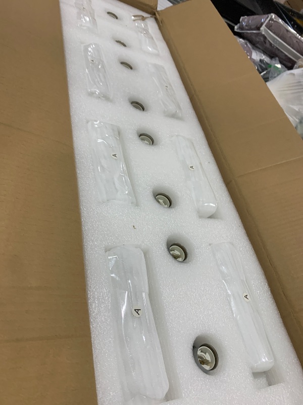 Photo 1 of ZSMINGHUI Rectangle K9 Crystal Chandelier Modern Rectangular Pendant Lighting Fixture for Dining Room Kitchen Island Bedroom Black 40'' 8-Light E12