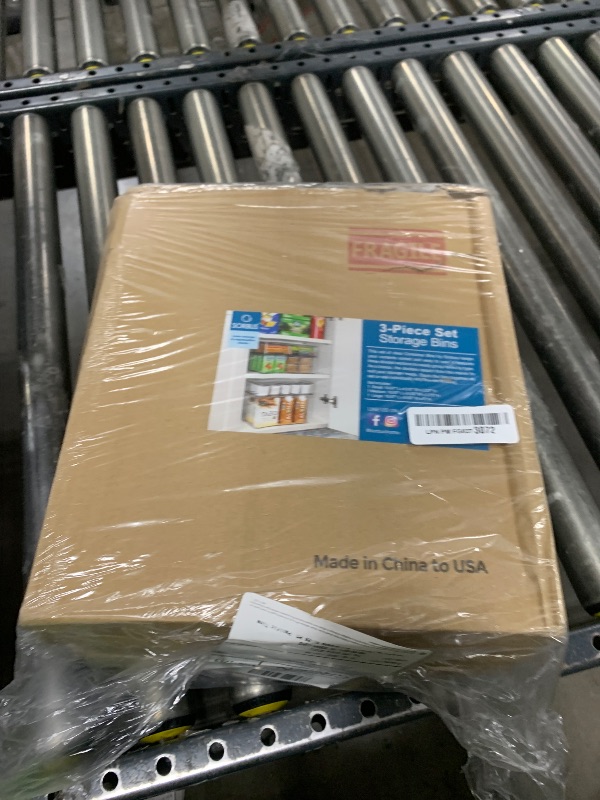 Photo 1 of Sorbus 3 Pack Clear Plastic Storage Bins with Lids - Stackable Refrigerator Organizer - Pantry Organizer - Fridge Organization - Cabinet Organizers Containers Storage box for Kitchen (Sizes: L,M,S)