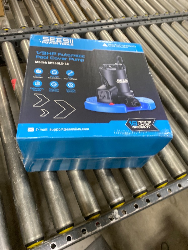 Photo 1 of SEESII 1/3HP Pool Cover Pump - Automatic On/Off, 3035GPH Submersible Water Pump with Filter Net, 25ft Power Cord, Check Valve, Sump Pump for Swimming Pool, Hot Tubs, Pond, Basement, Rooftops