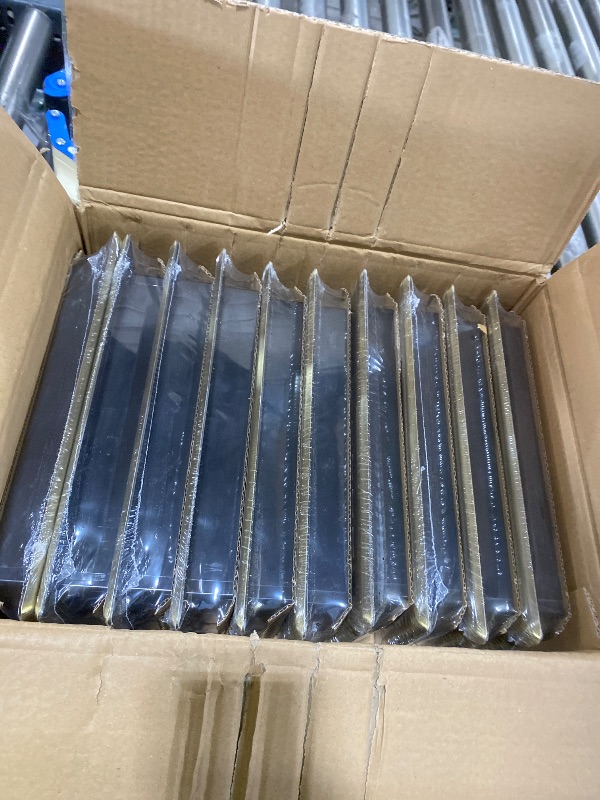 Photo 1 of Tuanse 10 Pcs 4 x 10 Inches Floor Register Heavy Duty Floor Vent Covers Carbon Steel Walkable Metal Registers Adjust Air Flow Direction for Home (Brass)