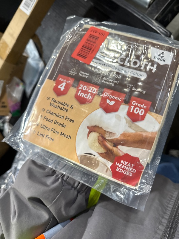 Photo 1 of 100% Unbleached Cheese Cloths – 4 Pcs Precut 20x20 inch Hemmed Reusable Cheesecloth for Straining - Grade 100 Organic Cheese Cloth - Ultra Fine Muslin Cloth for Juicing Brewing Baking Turkey