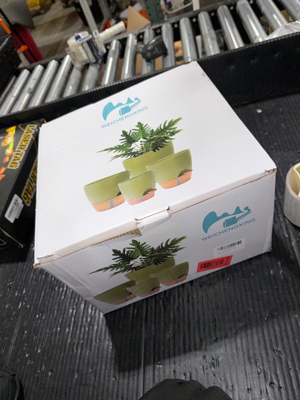 Photo 1 of **CRACKED** WEICHENGXING Plant Pots,12/10/9/8/ Inch Large Plastic Self Watering Flower Pots Indoor Outdoor with Drainage Holes, Deep Reservoir,Nursery Planting Pot for Indoor Out Door Plants