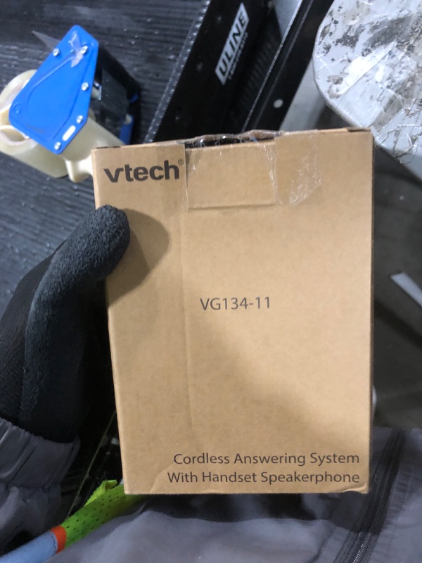 Photo 1 of [New] VTech VG134-11 DECT 6.0 Cordless Home Phone with Bluetooth Connection, Digital Answering Machine, Backlit Display,Full Duplex Speakerphone, Caller ID/Call Waiting,1000 ft Range (Black)