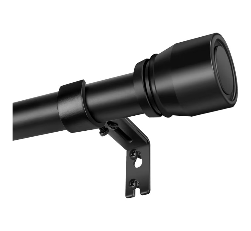 Photo 1 of 1” Diameter Curtain Rods Itself is 30 to144 inch 1 Pack Fit 30-142 inch, 66 to 120 inch Window with Heavy Duty Adjustable Rod Matte Black Splicing Metal Extra Long Curtain Rod for Windows
