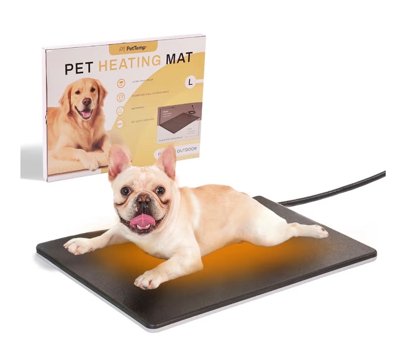 Photo 1 of Outdoor Heated Dog Pad for Medium Dog, Cat, Anti-Bite & Waterproof Heating Pad, Pet Warmer for Outside Feral Cat Houses, Durable Indoor Outdoor Warming Pet Mat in Extreme Weather 20" x 16" 45W