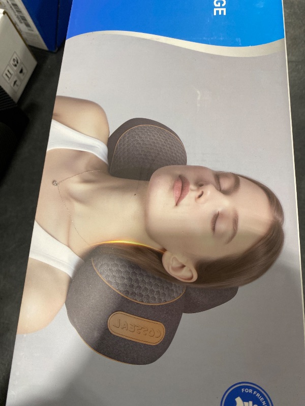 Photo 1 of 3-in-1 Neck Massager Pillow with Heating and Cervical Traction - Deep Tissue Massage for Pain Relief, Ergonomic Shoulder Massage Pillow, Neck Hump Corrector Ideal Gift for Women and Men Corded