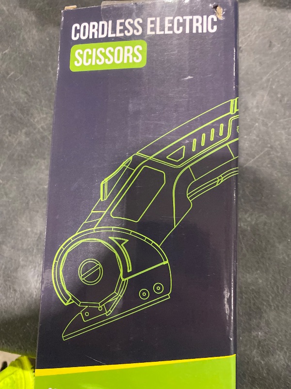 Photo 1 of Cordless Electric Scissors: 4V Rechargeable Rotary Cardboard Cutter, 3000mAh Battery, with LED Light, 2 Blades, Box Cutter for Fabric Carpet Carton Plastic Leather Cloth