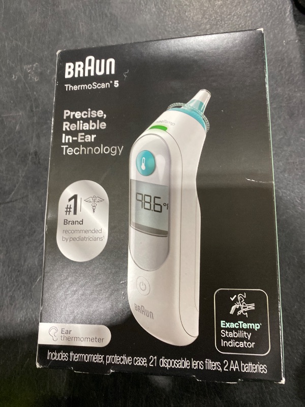 Photo 1 of Braun ThermoScan 5 Ear Thermometer - ExacTemp Stability Indicator for Professional Accuracy, Digital Display, Baby and Infant Friendly, No.1 Brand Recommended by Pediatricians