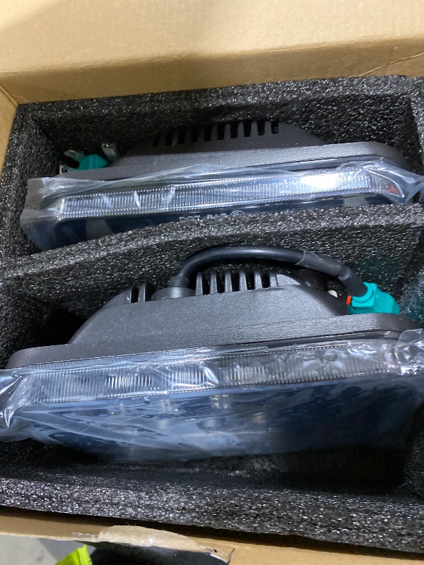 Photo 1 of SPL DOT Approved 105W Brightest 5x7 7x6 Projector Led Headlights Hi/Low Sealed Beam H4 Plug H6054 H5054 with DRL Compatible with Jeep Wrangler YJ Cherokee XJ Ford Chevy GMC Toyota etc(Black Pair)