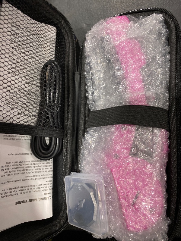 Photo 1 of Cordless Electric Scissors: 4V Rechargeable Rotary Cardboard Cutter, 3000mAh Battery, with LED Light, 2 Blades, Box Cutter for Fabric Carpet Carton Plastic Leather Cloth (Pink)