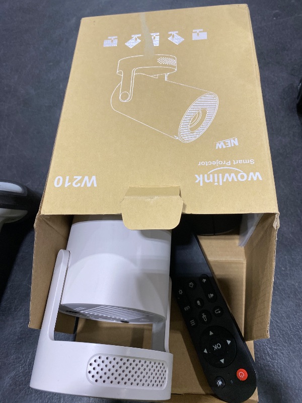 Photo 1 of [Built-in Apps & 2026 Upgraded] Mini Projector with WiFi 6 and Bluetooth 5.4 Support 4K 1080P Auto Keystone 180° Rotatable Projector Portable Compatibile with HDMI/TV Stick/Memory Stick/Laptop, White