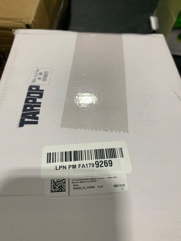 Photo 1 of 10 Pcs Sublimation Blank Trucker Hats Bulk Mesh Baseball Cap Polyester Mesh Trucker Hat for Men and Women (Black and White)