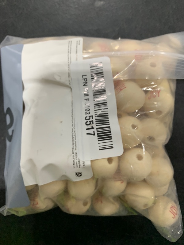 Photo 1 of 100 Pieces Christmas Wood Bead Christmas Words Sign Greeting Words Beads Wood Balls Ornament Balls Farmhouse for DIY(Popular,Red Print)