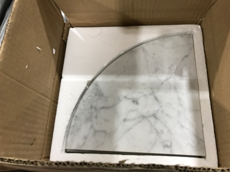 Photo 1 of Adolif Marble Corner Shower Shelf, 9 Inch Carrara White Marble Corner Shelf for Bathroom Shower Decor, Wall Mounted, Polished, 2 Pcs