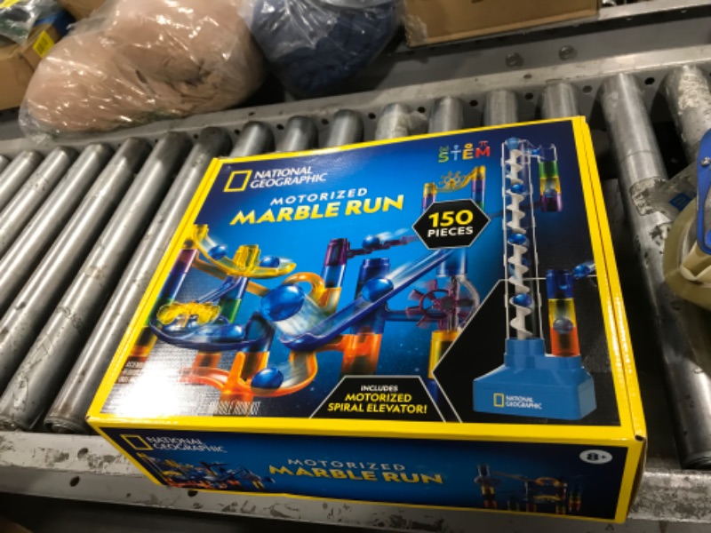 View 2 of National Geographic Marble Run with Motorized Elevator - 150-Piece Marble Maze Kit with Motorized Spiral Lift, 30 Marbles, Storage Bag & More, Perpetual Motion Machine, Kids Physics Toys