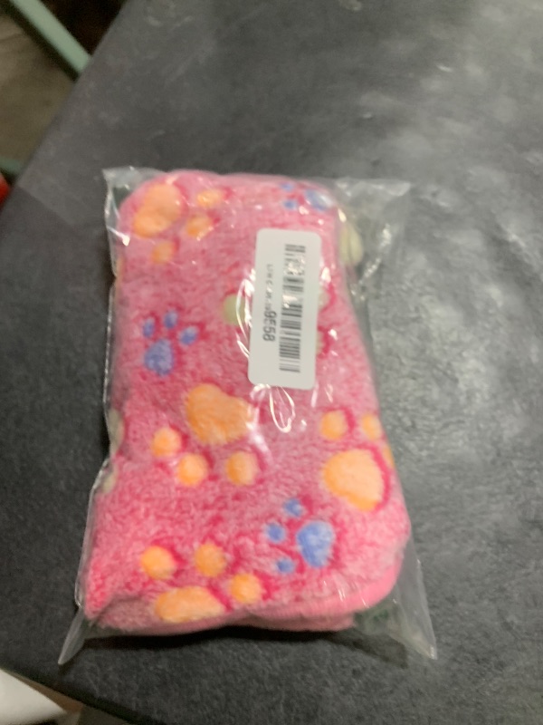 Photo 1 of 1 Pack 3 Blankets Super Soft Fluffy Premium Fleece Pet Blanket Flannel Paw Printed Throw for Dog Puppy Cat (Small 23x16'', Brown, Pink, White)