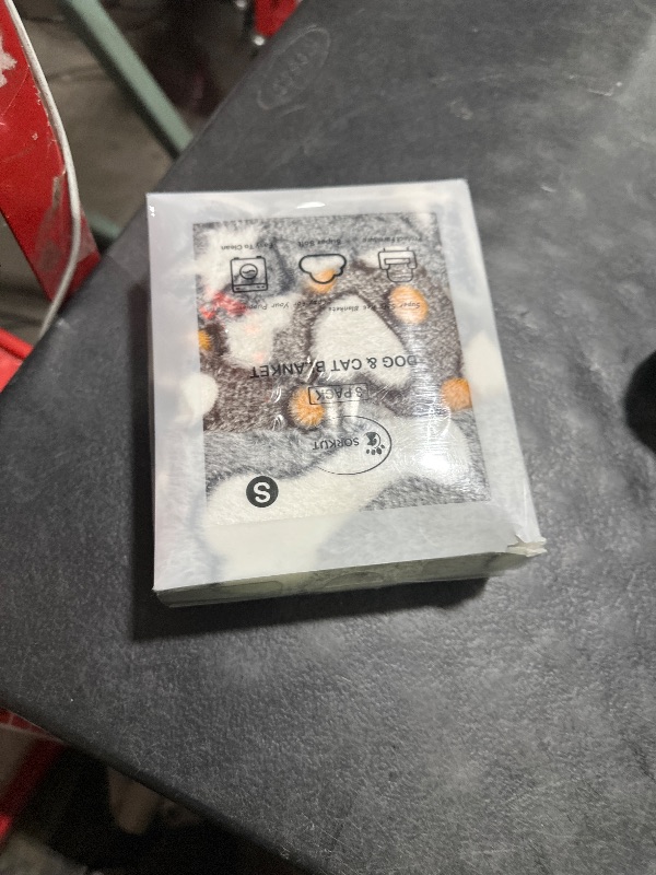 Photo 1 of 1 Pack 3 Puppy Blankets Super Soft Warm Sleep Mat Grey Cute Print Fluffy Fleece Pet Flannel Throw Dog Blankets for Small Dogs Cats,Star&Bone&Love- Small (23"x15")