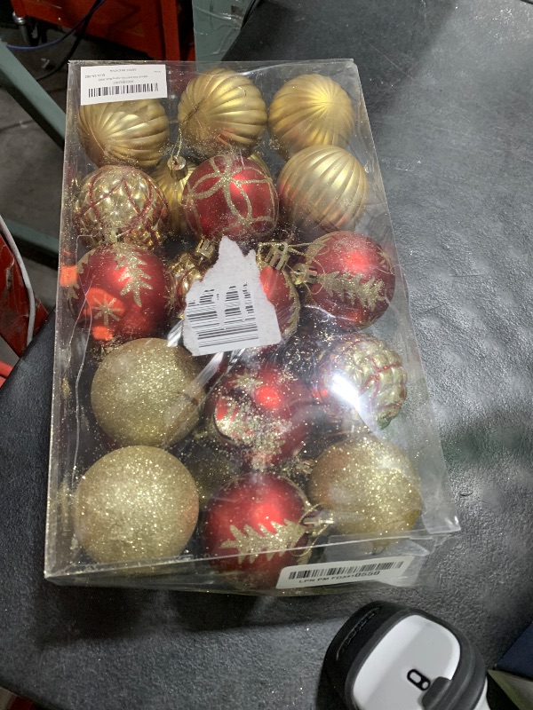 Photo 1 of 30Pcs Christmas Ornaments Balls, 2.36 Inch Red and Gold Shatterproof Tree Decorations Balls Ornaments with Glitter, Classic Holiday Baubles for Xmas Tree, Wreath, Party & Home Décor (#20)