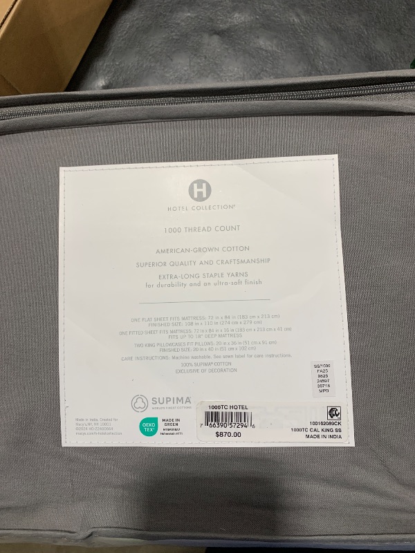 Photo 1 of 1000 Thread Count 100% Supima Cotton 4-Pc. Sheet Set, King
